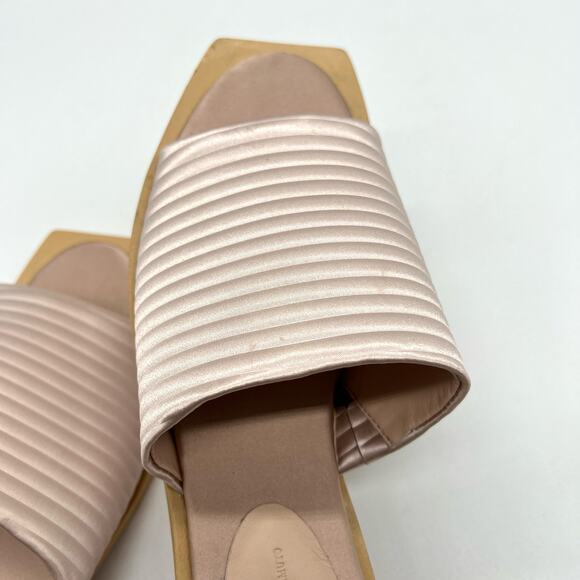 VINCE CAMUTO Imagine Satin Slide Sandal Womens 7 Blush Pink Quilted Rib Shoes - Picture 9 of 14
